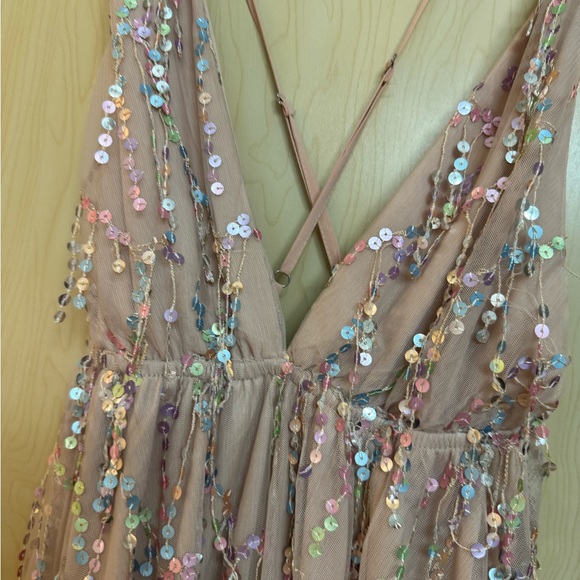 LIKE NEW, Hello Molly Try Your Luck Pink Multi-Color Sequin Mini Dress Size 10 - Picture 6 of 8